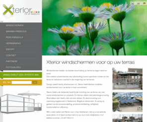 windschermen-terras.com: Windscherm terras, windschermen terras, terraswindscherm, terraswindschermen, windscherm en windschermen - Xterior
Xterior is specialist in terrascomfort. Fabrikant en leverancier van terrasschermen, parasols en accessoires