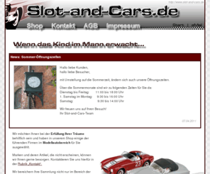 slot-and-cars.com: Slot-and-Cars.de - Online-Shop für Modelle, Modellbau, Carrera und Carrera-Bahnen ausserdem Märklin, Herpa, Ninco, uvm....
Onlineshop für Modellautos – Edelschmieden und der Shooting Star: Ninco. Unser Service: Aufbau, Verleih, Ersatz-, Zurüst- und Tuningteile für Slotcars, Rennbahnen und Modellautos.