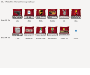 csbase.net: ESL Medaillen / Auszeichnungen
Auszeichnungen/Medaillen für ESL.eu, die als Logo zu nutzen sind.