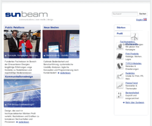 emobility-germany.com: Sunbeam GmbH: Home
Sunbeam GmbH: Public Relations, Neue Medien und Kommunikationsdesign für Mittelstand und Verbände