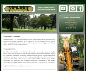 collegestationlandclearing.com: Land Clearing Bryan College Station, Dozer Services | Vance Excavation, LLC
Vance Excavation, LLC, locally owned, Bryan College Station land clearing company, provides excavation and dozer services for the Brazos Valley and surrounding counties. Land clearing services including clearing, underbrushing, stump removal, disposal, root raking and grading. 