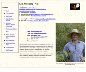 dynamics.org: Lee Altenberg's Web Home Page
Lee Altenberg's Web Home Page