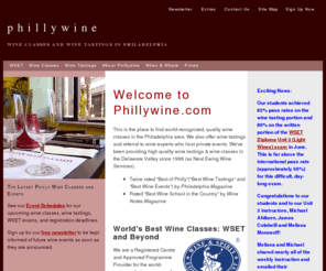 phillywine.com: Phillywine.com | WSET Courses, Wine Classes, Wine Tastings, & Private Events
The Delaware Valley's best wine classes and  wine tastings since 1988. Twice Best of Philly. World-renowned WSET wine courses from the Wine & Spirit Education Trust. Private events hosted by wine experts.