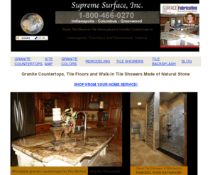 indianapolismarblefloors.com: Granite Countertops Tile Backsplash Stone Showers
Affordable marble and granite countertops custom tile floors and natural stone tile showers at Supreme Surface Granite Indianapolis Columbus and Greenwood Indiana IN. 