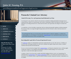 novotnylaw.com: Pensacola Criminal Law Lawyer | Escambia County DUI Attorney | Panama City Domestic Violence Defense Lawyer
Contact a Pensacola criminal law, family law and personal injury attorney at Galen M. Novotny, P.A., at 850-308-6958 to schedule a free initial consultation.