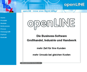 openline-online.com: openLINE GmbH
Die Business-Software für Großhandel, Industrie und Handwerk. Mehr Zeit für Ihre Kunden. Mehr Umsatz bei gleichen Kosten. openLINE besitzt weit mehr als die Funktionalitäten eines herkömmlichen Warenwirtschaftssystems...