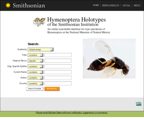 chalcidtypes.com: Chalcidtypes.com - Hymenoptera Holotypes of the Smithsonian Institution
Chalcidtypes.com - Hymenoptera Holotypes of the Smithsonian Institution - Michael Gates