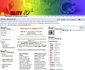 agilityjot.com: Welcome to Agility JOT! :: Agility JOT :: The place to track your trials
The place to track your trials