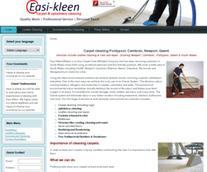 easikleen.com: Carpet cleaning Pontypool, Cwmbran, Newport | Torfaen
Carpet Cleaning Pontypool, Newport, Cwmbran.
Upholsteery cleaning, Leather cleaning Pontypool, Newport Cwmbran Torfaen, Gwent & South Wales. 