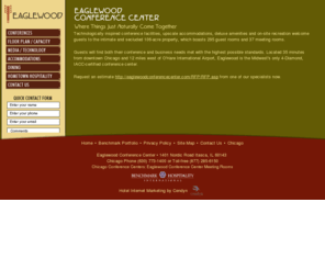 eaglewoodmeeting.com: Chicago Conference Centers: Eaglewood Conference Center Itasca Illinois IL Chicagoland Midwest Woodfield Mall Meetings Corporate Events Packages Weddings Receptions Rooms Halls Banquets Conventions Planning
Guests will find both their conference and business needs met with the highest possible standards. Located 35 minutes from downtown Chicago and 12 miles west of O'Hare International Airport, Eaglewood is the Midwest's only 4-Diamond, IACC-certified Chicago conference center.