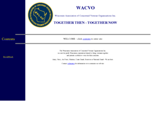 wacvo.org: WACVO - Main Page
Main Page for the Wisconsin Association of Concerned Veteran Organizations Inc. web site.