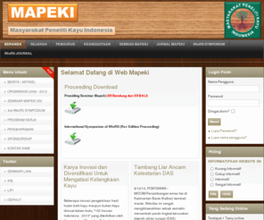 mapeki.org: Selamat Datang di Web Mapeki
MAPEKI masyarakat peneliti kayu indonesia
Indonesian Wood Research Society
