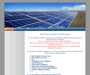 photovoltassur.com: Accueil - Gestion Parc Photovoltaïque
Site créé avec 1&1 TopSite Express