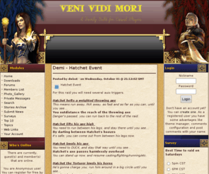 venividimori.net: The Home of Veni Vidi Mori
