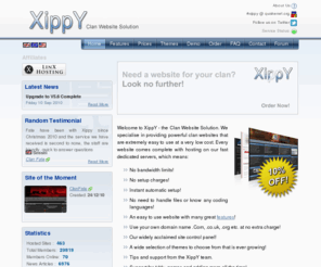 xippy.co.uk: XippY Clan Websites
XippY offers powerful easy to use clan websites at very low prices that include hosting costs!