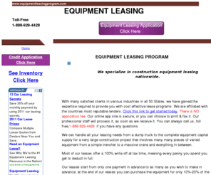 equipmentleasingprogram.com: EQUIPMENT LEASING 1-888-929-4428
1-888-929-4428 advantages of leasing depreciating equipment over financing depreciating equipment.
