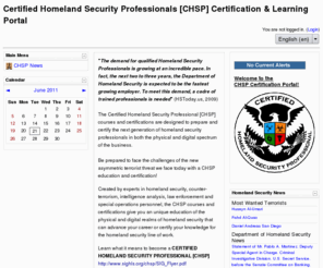 chspcert.com: Certified Homeland Security Professionals [CHSP] Certification & Learning Portal


Welcome to the CHSP Certification Portal! 
