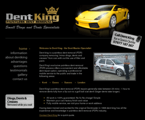 dentkinguk.com: Dent repair - paintless dent removal - Kent, Essex, Sussex, London
Dent King is the dent master specialist in paintless dent removal and car dent repair. Operating in Kent, Essex, Sussex and London.