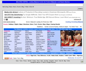 mycen.com.my: MALAYSIA CENTRAL: Malaysian Info Portal & Search Directory
Malaysian Online Directory: Latest Malaysia information on web sites, links, phone, addresses of government, business & organisations