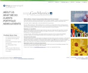 tmpgovmetrics.com: Metrics
TMP Government develops interactive and traditional communications programs exclusively for government, contractors and associations. From recruitment advertising to outreach and marketing communications, we have the expertise you need.