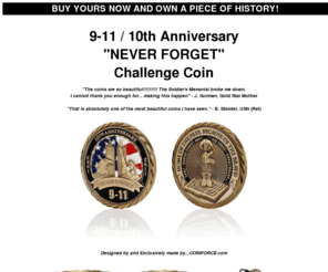 62aw.com: 9-11 / 10th Anniversary "NEVER FORGET" Challenge Coin
9-11 / 10th Anniversary NEVER FORGET Challenge Coin