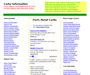 carbs-information.com: Carbs in Food - GI Diet - Glycemic Index Carbohydrates
Carbs in Food - GI Diet - Glycemic Index Carbohydrates