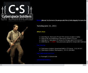 cyberspacesoldiers.com: Cyberspace Soldiers
cyberspacesoldiers MOH MOHAA Spearhead CTF