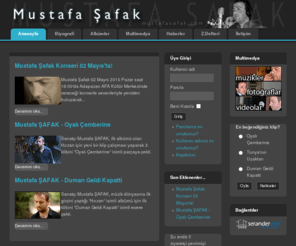 mustafasafak.com: Mustafa ŞAFAK © | Resmi İnternet Sitesi
Sanatçı Mustafa Şafak'a ait biyografi, albüm, fotoğraf, video ve güncel duyuru bilgileri ile birlikte site üzerinden dinlenebilir müzikler yer alıyor.