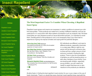 myinsectrepellent.com: Repellent Insect | Insect Repellent
The Most Important Factor To Consider When Choosing A Repellent Insect Spray.