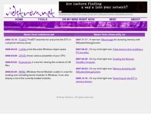 vidstrom.net: Security and system tools - vidstrom.net
Advanced freeware security and system tools.