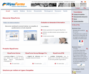 wysuforms.com: Logiciel enquêtes - Wysuforms logiciel d'enquête en ligne
Logiciel enquêtes - Wysuforms logiciel d'enquête en ligne. Réalisez vos enquêtes en ligne en toute simplicité avec nos solutions professionnelles.