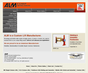 almcorp.com: Automotive Lifts & Machinery Corp
Automotive Lifts, bus lifts, and truck lifts at Automotive Lifts & Machinery Corp, Illinois. National delivery.