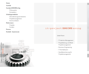 it-projectengineering.com: Ingenieurbüro Eckerlein . it-projectENGINEering
Erfahrener IT-Berater bietet Interims-Management, Projektmanagement und Multi-Projektmanagement an.