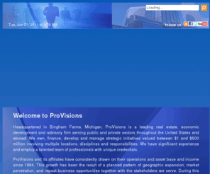 thechicagolandbusinesscenter.com: ProVisions.ws - Real Estate, Properties, Commercial, Michigan & Mississippi
Bingham Farms Michigan ProVisions is leading real estate, economic development, advisory firm serving public and private sectors in the United States