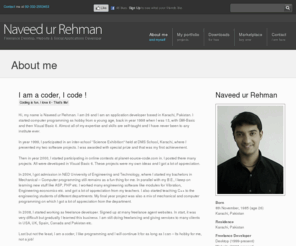 naveedurrehman.com: Naveed ur Rehman - Freelance Desktop, Website and Social Applications Developer
Naveed ur Rehman is expert freelance desktop, website and social applications developer, based in Karachi, Pakistan.