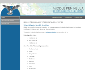 mpepinc.com: Wetland Mitigation Bank | Middle Peninsula Environmental Properties, Inc.
Middle Peninsula Environmental Properties, Inc. manages a wetland mitigation bank located in Hydrologic Unit Code 2080102 in Gloucester County, Virginia.