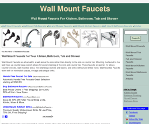 wallmountfaucet.org: Wall Mount Faucets For Your Kitchen, Bathroom, Tub and Shower
Wall mount faucets for your kitchen, bathroom, tub and shower that will perfectly complement your decor with elegance and style.