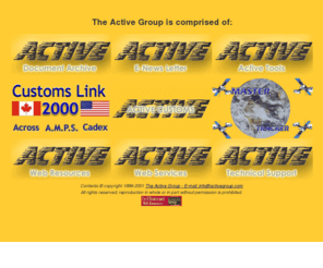 activegroup.org: The Active Group - Main Index
Through the combined expertise of each specialized division, The  Active Group hasprovided its customers with logistic services and solutions unparalleled in the industry.Active is one of the few companies that can offer a complete logistic package for its clientele