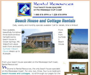 Biloxibeachhouses Com Furnished Beach House And Cottage Rentals