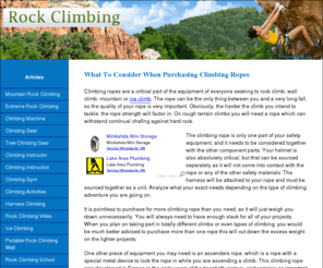 climbing-equipment.org: Climbing Ropes | Mountain Climbing
What To Consider When Purchasing Climbing Ropes.