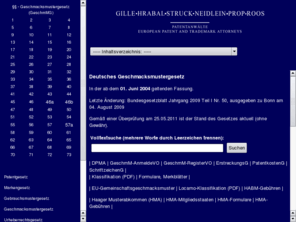 geschmacksmustergesetz.de: Geschmacksmustergesetz
Deutsches Geschmacksmustergesetz mit Stichwortsuche & Inhaltsverzeichnis, stndige Aktualisierung anhand des Bundesgesetzblattes