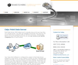 mypointdataserver.com: Orlando Tech Works, LLC - Hosted Calyx Point Data Server
Orlando Tech Works, LLC - Hosted Calyx Point Data Server