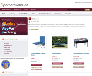 sport-artikel24.de: Airhockey, Tischfussball, Billard, Tischtennis - Sportartikel im Garlando Shop
Onlineshop für Garlando Sportgeräte und -artikel. Garlando Tischfussball, Garlando Trampoline, Air Hockey, Tischtennisplatten, Billard - bei sport-artikel24.de