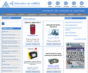 arc.ro: Aparate de masura si control, accesorii - in domeniul electric si neelectric, AMC-uri, consultanta de specialitate, service specializat si metrologie
APARATE DE MASURA SI CONTROL: automatizari si achizitii de date,echipamante,scule si truse de scule pentru electronica, aplicatii de laborator si energetica,multimetre digitale portabile APPA, inspectie termografica, monitorizare temperatura si umiditate