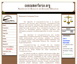 consumerforce.org: Welcome to Consumer Force
ConsumerFORCE.org. Foundation for Research and Consumer Education, India