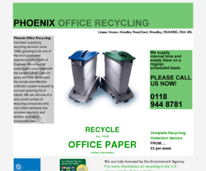 office-recycling.com: Phoenix Office Recycling - Office Waste Recycling - Scheduled Collections
Phoenix Office Recycling is a leading supplier of Office Recycling Services for the South of England