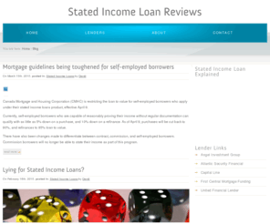 statedincomeloanreviews.com: Stated Income Loan Reviews
A Digest of News in the Stated Income Loan Market and Reviews of Various Lenders of Stated Income Loans