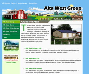 altawestgroup.com: Alberta Barn Builders, Western Canada Barn Construction, Equestrian Barns & Horse Jumps - Alta West Group
Alta West is dedicated to barn building, commecial building construction, manufacture of equestrian horse jumps and private property subdivision & architectural consulting in Alberta and Western Canada.