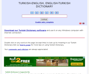 turkishdictionary.net: Turkish Dictionary for Language Learners and Travelers to Turkey
