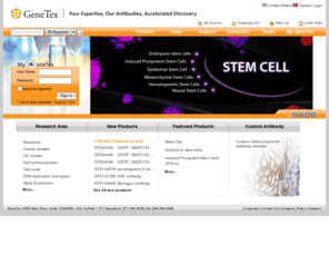 genetex.com: GeneTex Inc. - Your source for monoclonal, polyclonal, primary, and secondary
        antibodies and custom antibody development
Your source for monoclonal, polyclonal, primary, and secondary antibodies and custom antibody development